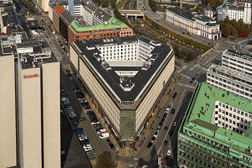 Dronefoto af et af Skatteankestyrelsens kontorer i København