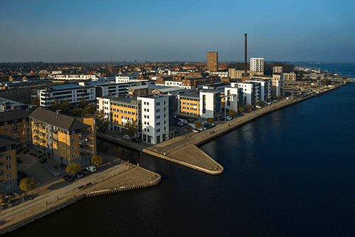Dronefoto af Skatteankestyrelsens kontor i Aalborg