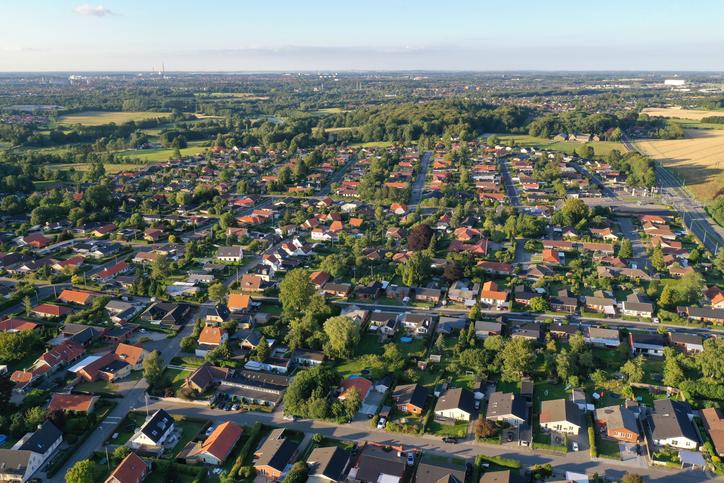 Villakvarter set fra oven